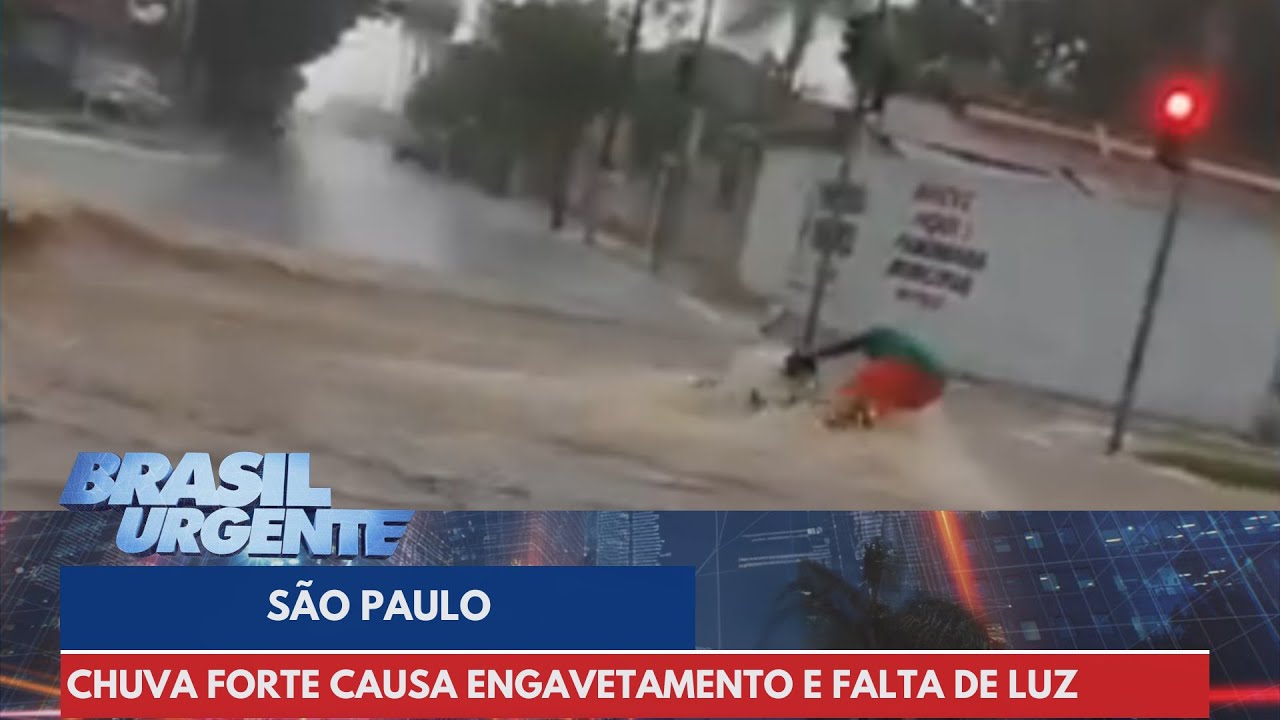 Chuva forte causa engavetamento e falta de luz em São Paulo | Brasil Urgente