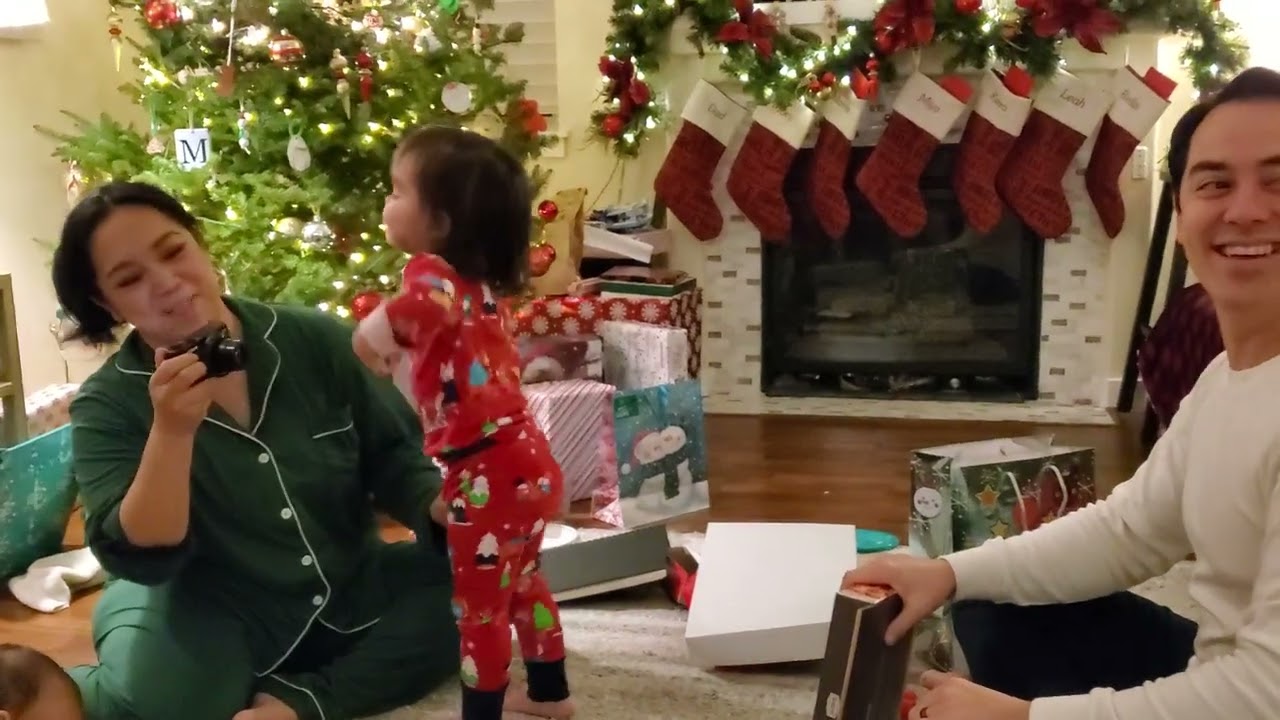 After Christmas Eve mass at the Travis's