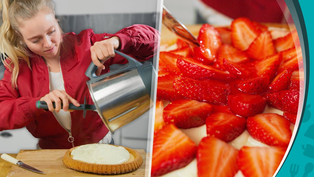 Erdbeerkuchen mit Pudding - dem kann keiner widerstehen! 🍓