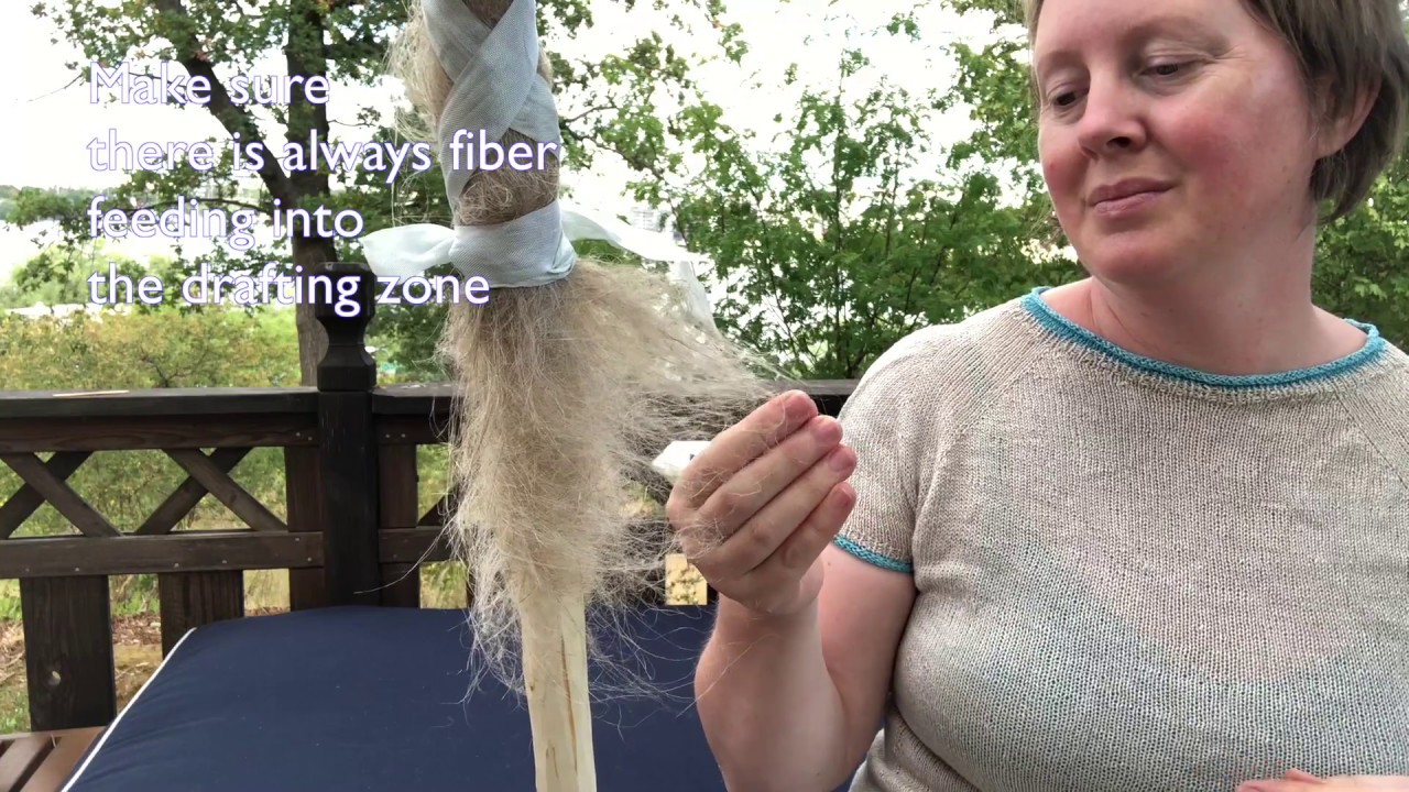 Spinning flax on an in-hand spindle