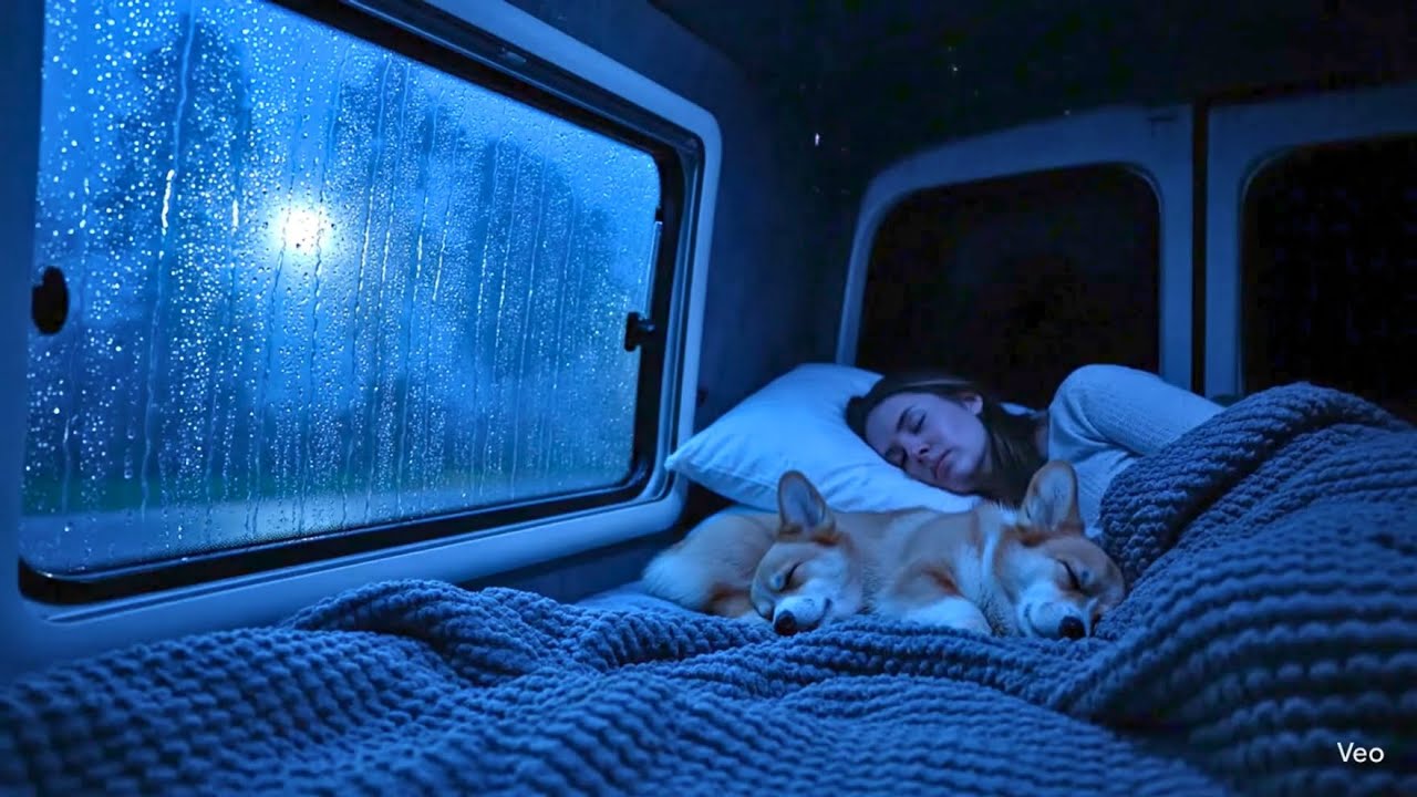 Super Deep Sleep | Heavy Rain with Thunderstorm | Relaxation on Cozy Car Window at Night