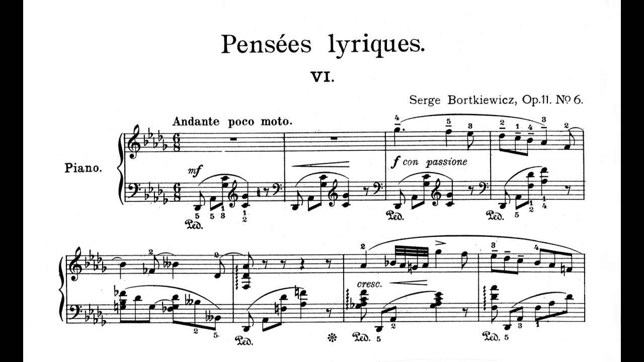Bortkiewicz - Pensées lyriques, Op. 11, No. 6 in Db Major #bortkiewicz