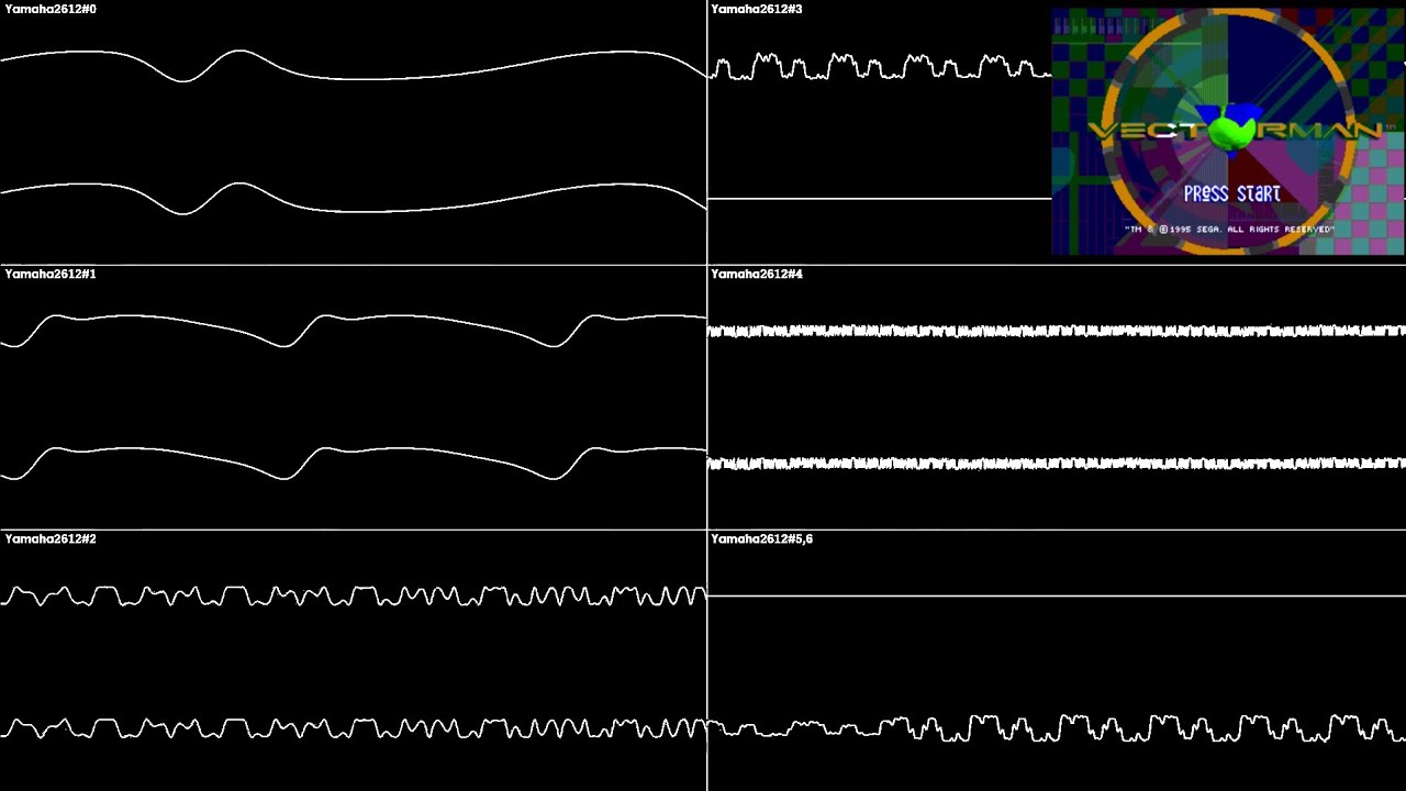 Vectorman 1 Sega Genesis / Mega Drive - Full Soundtrack Oscilloscope YM2612
