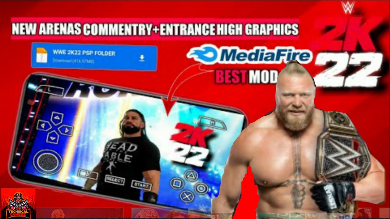 WWE 2K22 NEW PSP FOLDER FOR GAMERNAFZ 2.0 BEST MOD