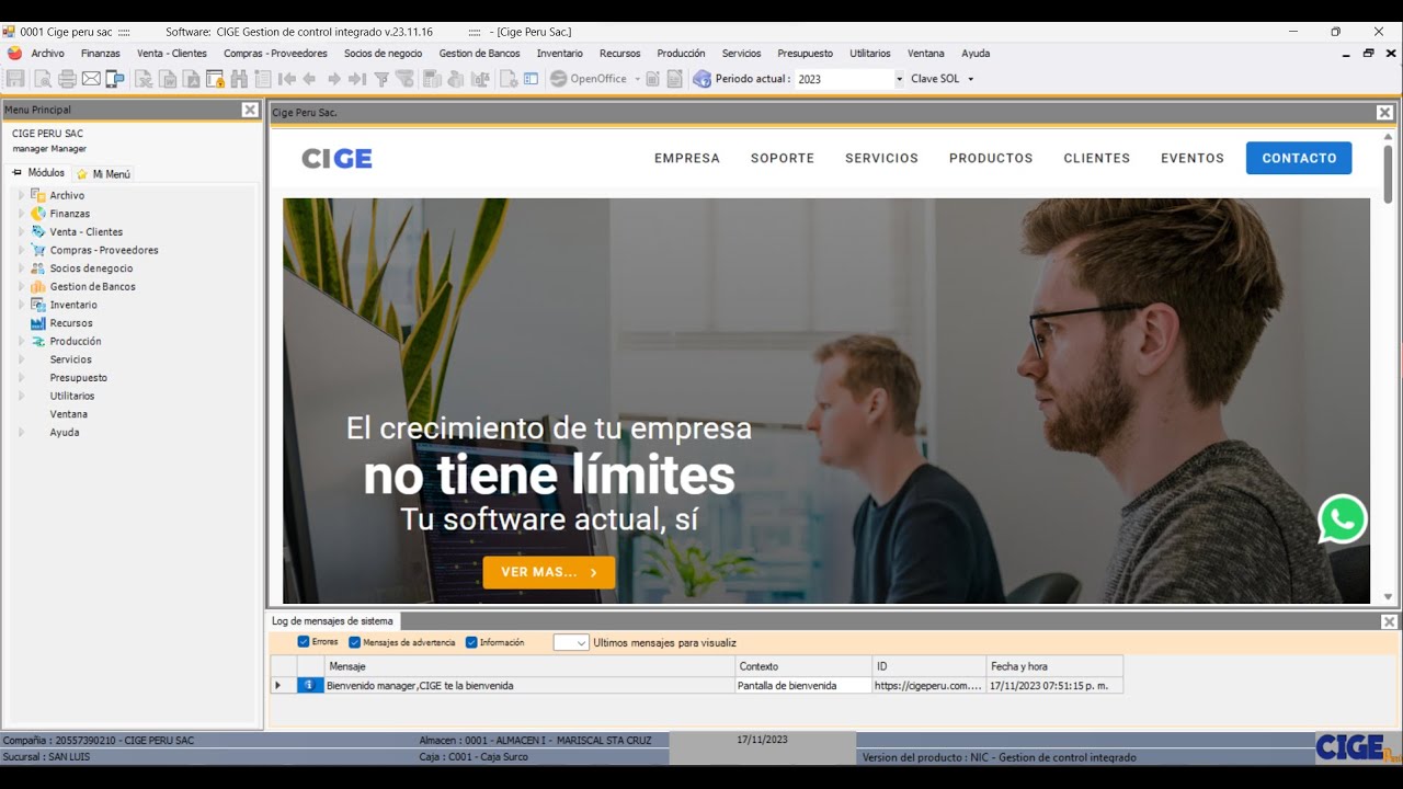 Registro de Facturas con Percepci&oacute;n en el ERP CIGE BI