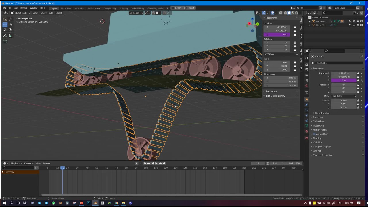 deformable Tank track tutorial Blender