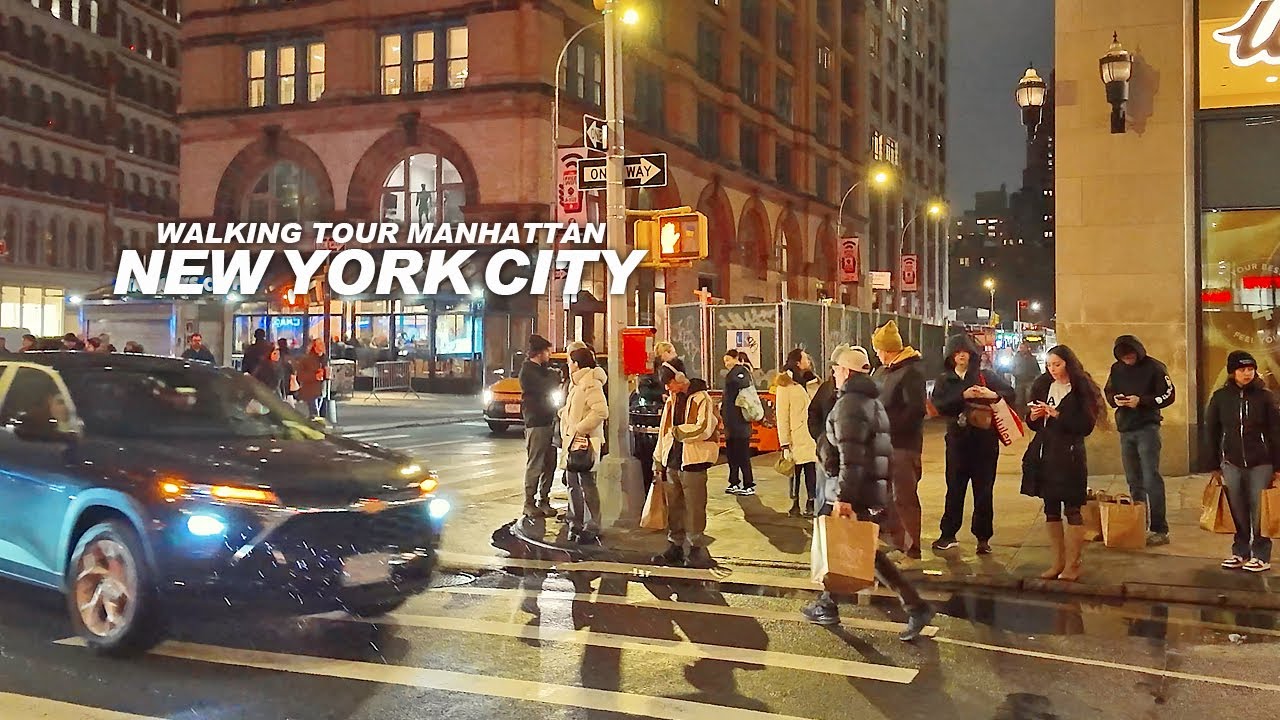 NEW YORK CITY - Manhattan Winter Season, Lafayette Street, Broadway & Union Square, Travel, USA, 4K