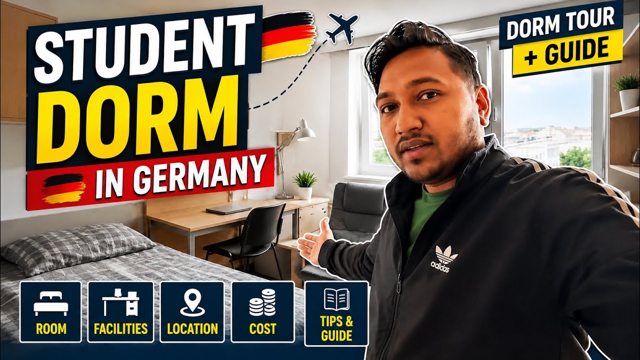 University Hostel in Germany | Student Accommodation (Dorm) | Room Tour 🏡