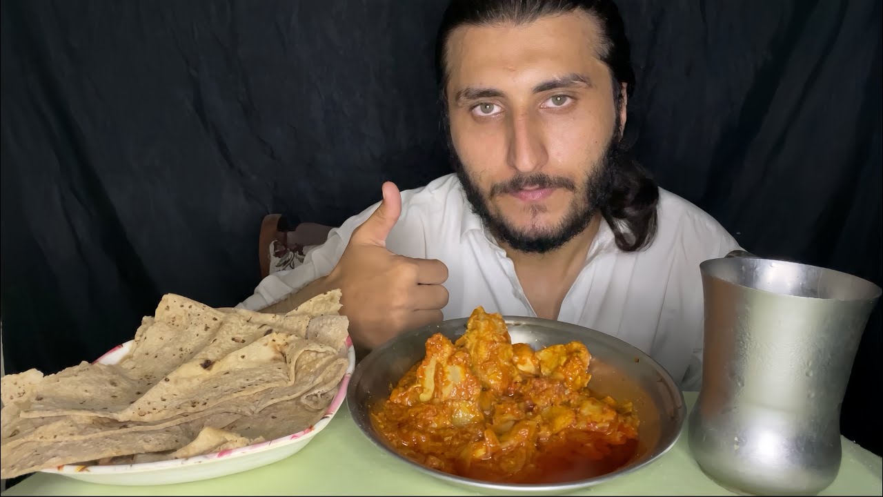 SPICY CHICKEN KARAHI FEAST 🌶🍗 | DESI ASMR WITH ROTI & ROOH AFZA DRINK