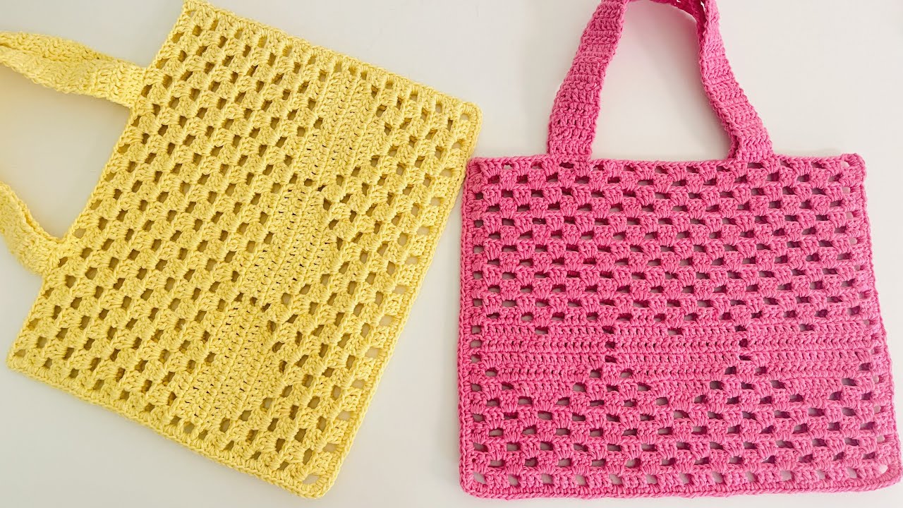 Bolsa em crochê ou sacola simples passo a passo completo