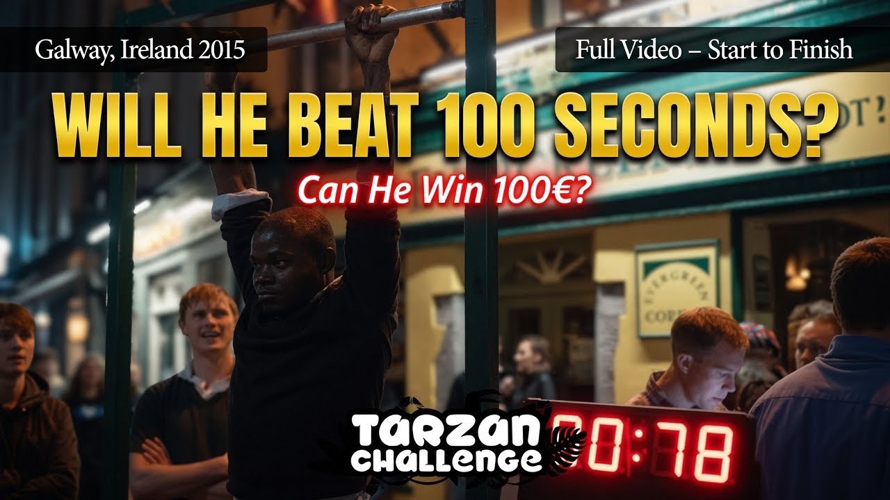 HANG CHALLENGE ! HANG ON THE BAR FOR 100 SECONDS ! NEXT WINNER IN GALWAY!!! 100 &euro; IN 100 SECONDS !