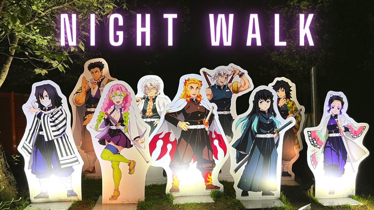 DEMON SLAYER NIGHT WALK in Nijigen no Mori, Japan