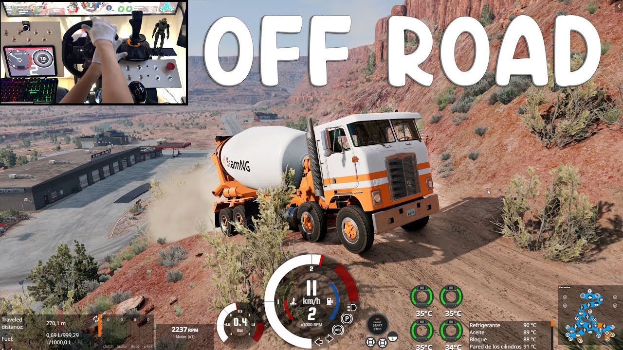 BeamNG.Drive | Off-road route with a dump truck | Logitech g920 relaxing drive