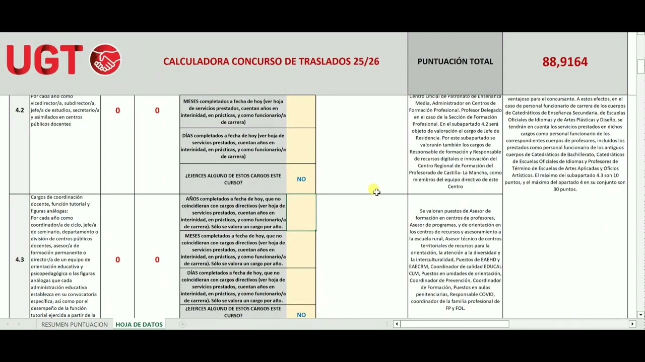 Excel Baremo CGT y Concursillo