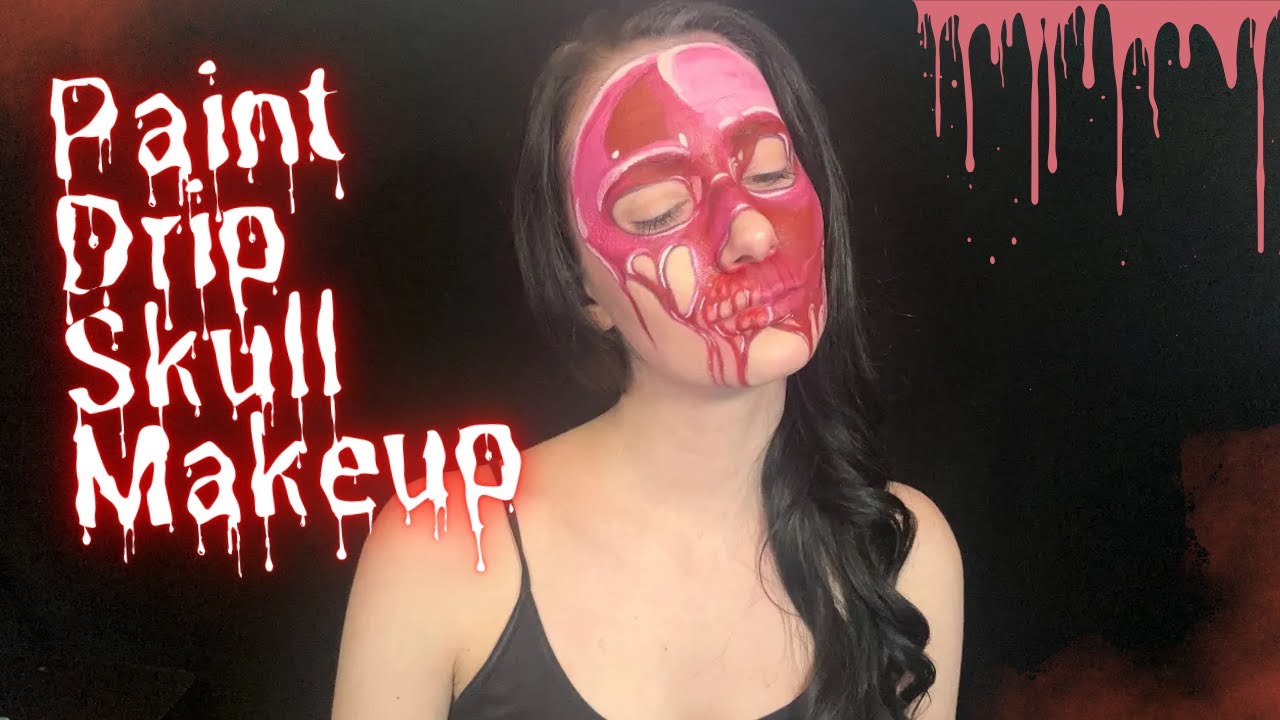 Paint Drip Skull Optical Illusion | Halloween SFX Makeup Tutorial