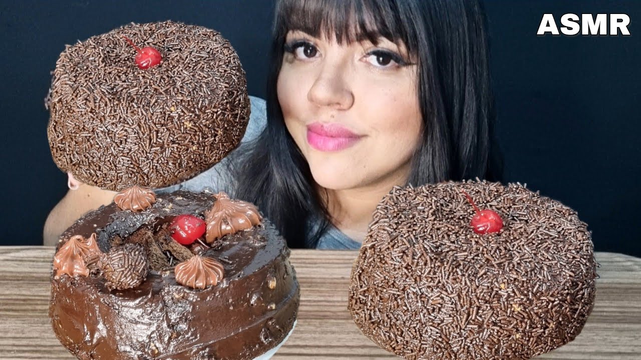 ASMR COMIDA - BOLO DE BRIGADEIRO (MUKBANG BRASIL) EATING SOUNDS