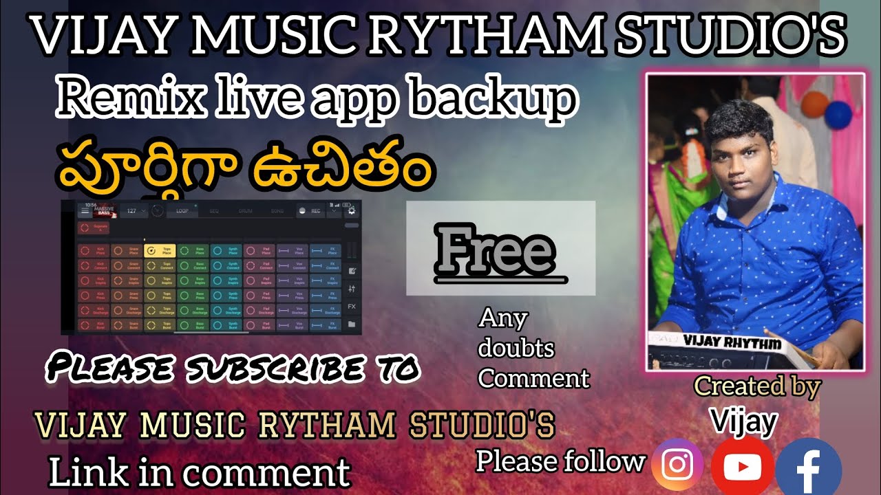 Remix live app backup in free please subscribe to VIJAY MUSIC RYTHAM STUDIO'S 
