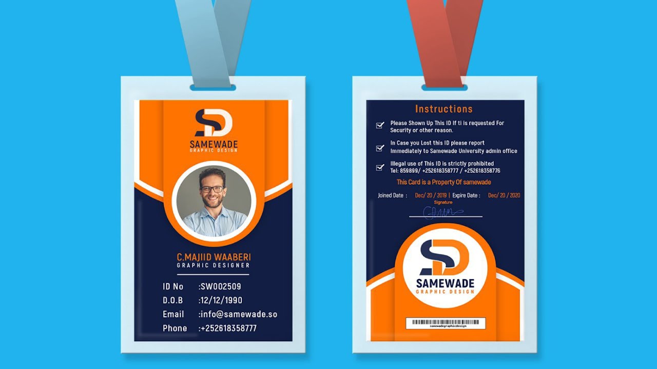 ID CARD DESIGN | BARO SIDA LOO DESIGN GAREEYO ID CARD
