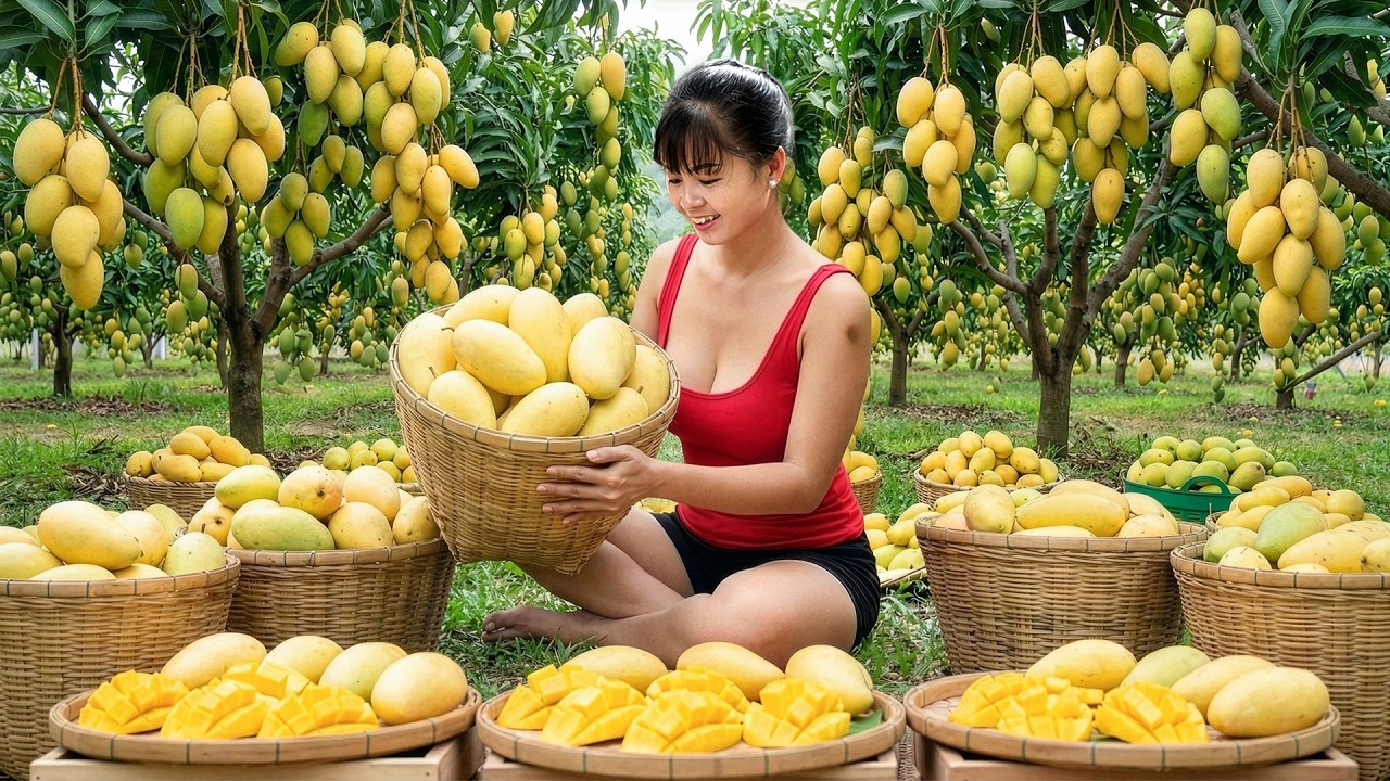 [TIMELAPSE] -- 569 Days Harvesting A Lot Of Mangoes, Purple Corn, Long Beans Fruit Go To Sell