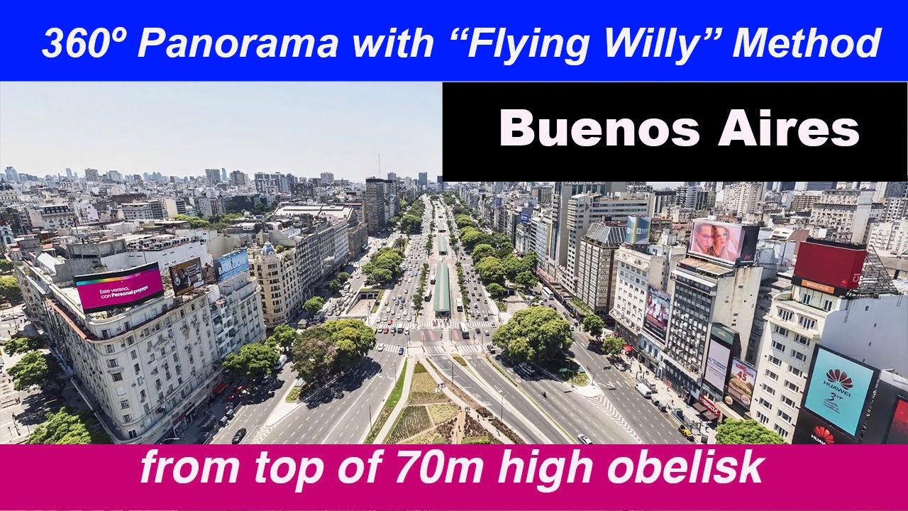 360&ordm; Panorama - Obelisk of Buenos Aires Argentina