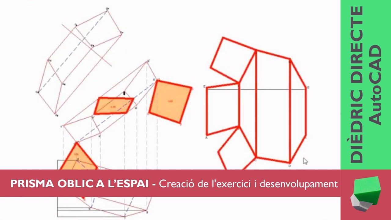 Prisma OBLIC a l'espai - Creació de l'exercici, desenvolupament i comprovació.