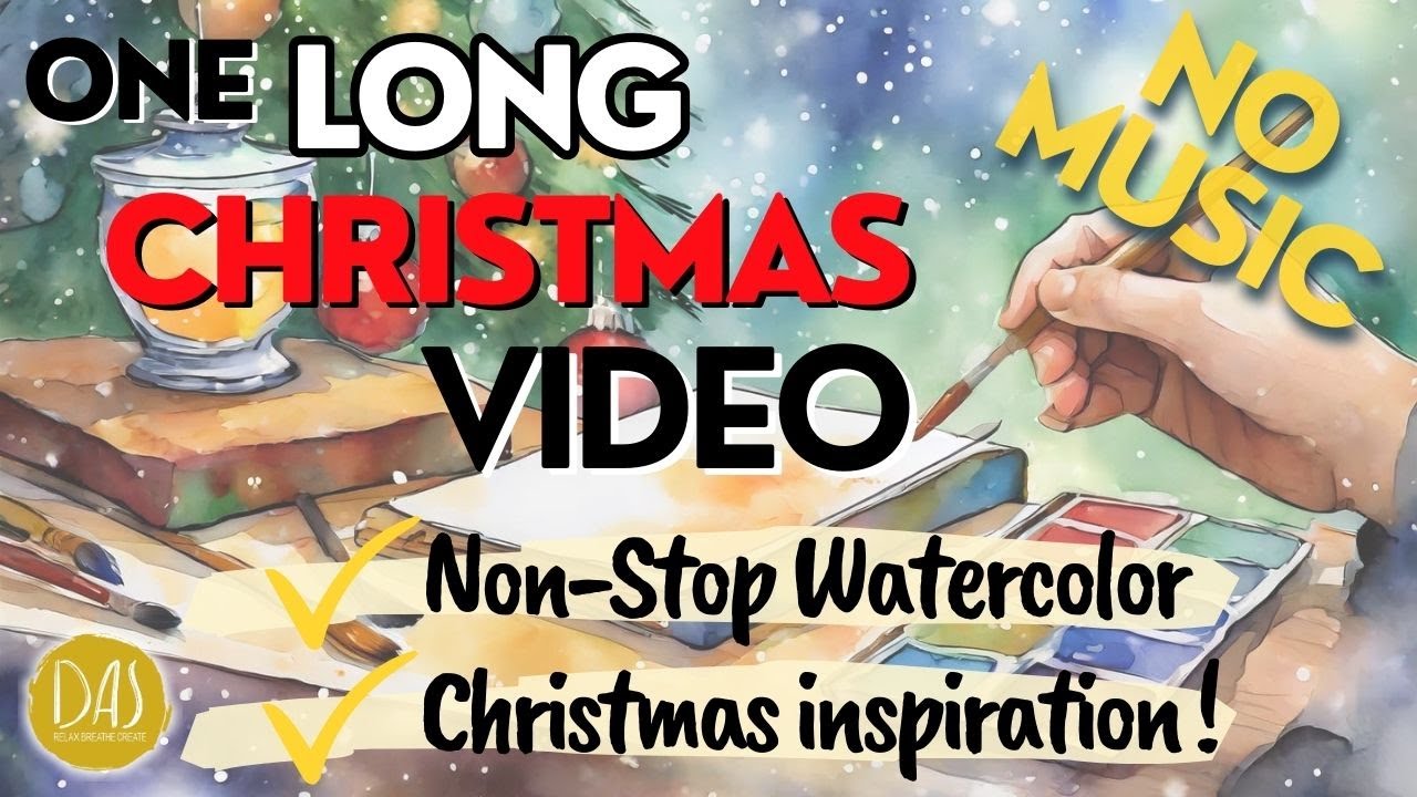 3 HOURS of Non-Stop CHRISTMAS Watercolor painting for cards and gifts!