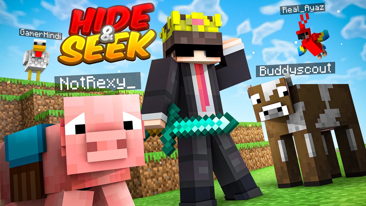 MOBS VS HUNTER Hide And Seek in Minecraft!