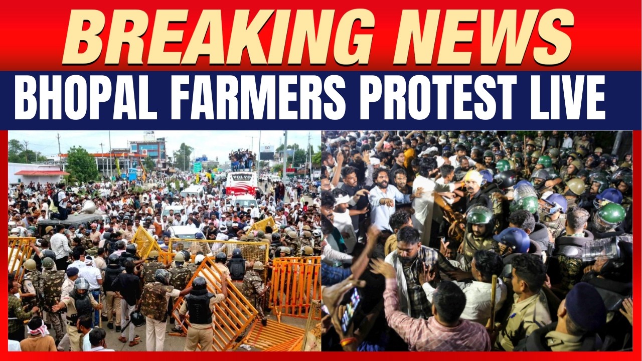Bhopal Farmers Protest : Demand for MSP, Reforms | Protesting Farmers Breach Police Barricades