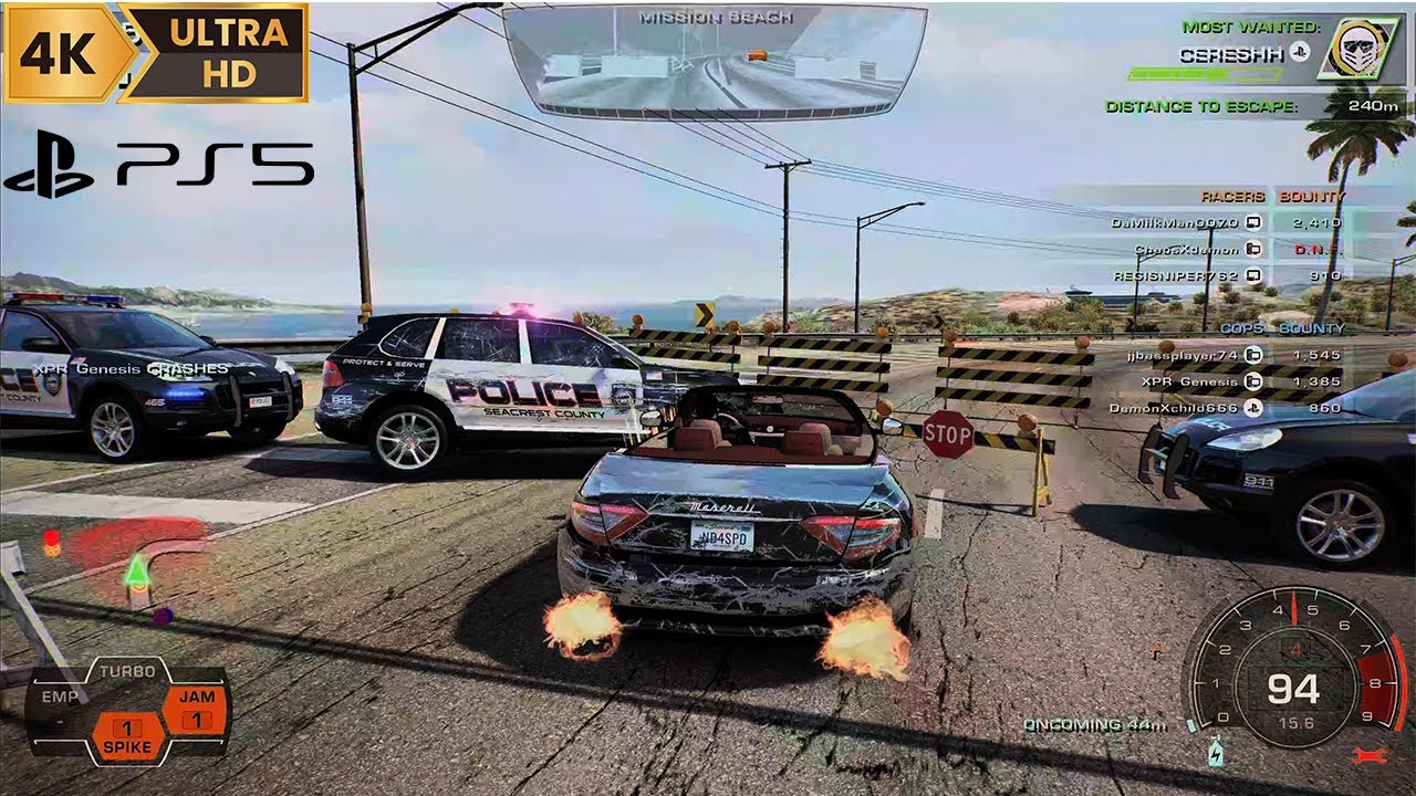 PS5 NEED FOR SPEED HOT PURSUIT REMASTERED MULTIPLAYER | ESCAPE FROM THE POLICE ( 4K 60FPS )