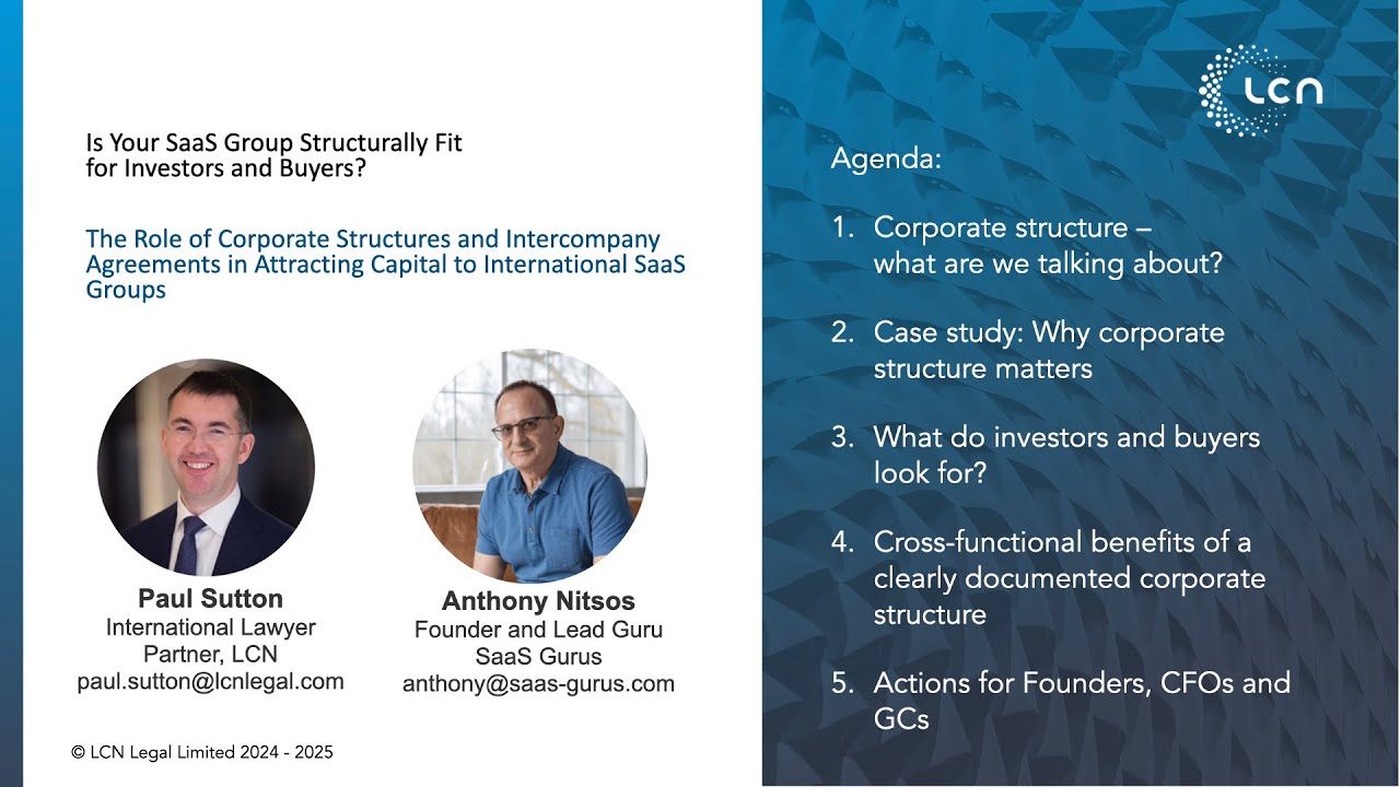 Are Your SaaS Group Structures Investor-Ready? | Intercompany Agreements & Exit Planning