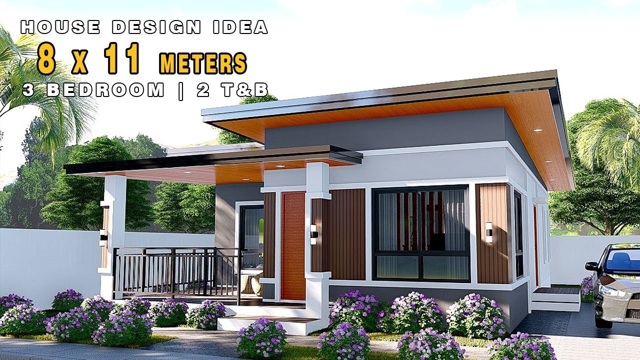 SMALL HOUSE DESIGN | 8 X 11 METERS | 3 BEDROOM