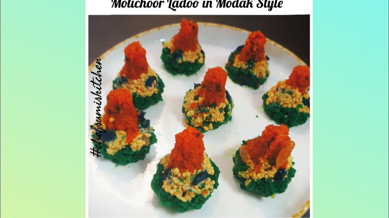 Motichoor Ladoos in Modak Style
