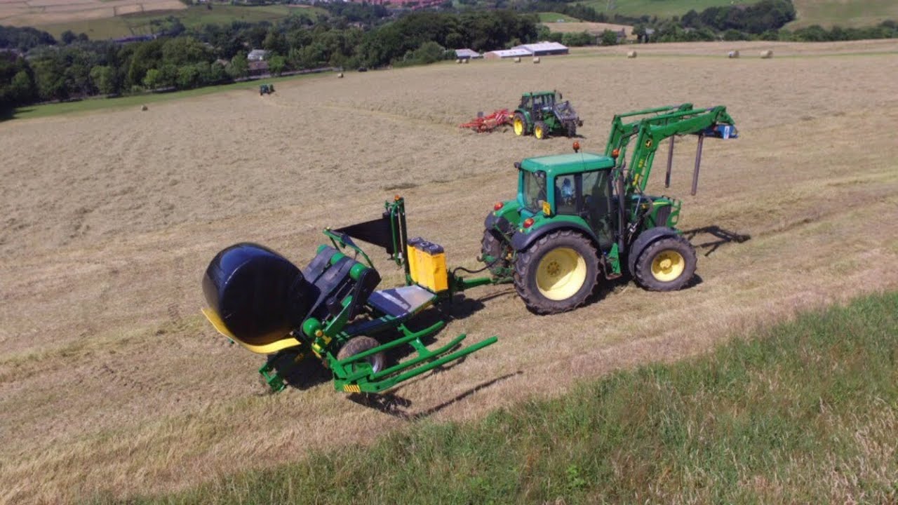 Pike House Farm Haymaking 2016 (John Deere 6600,6320,6200, Kuhn Rake, McHale Wrapper)