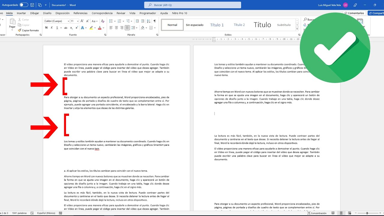 Como eliminar las líneas en blanco, párrafos vacíos en Word 2021