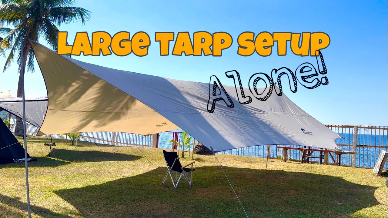 TRIED SETTING UP AN ALMOST 7-METER TARP ALONE! Naturehike Cloud Moraine Awning Tarp