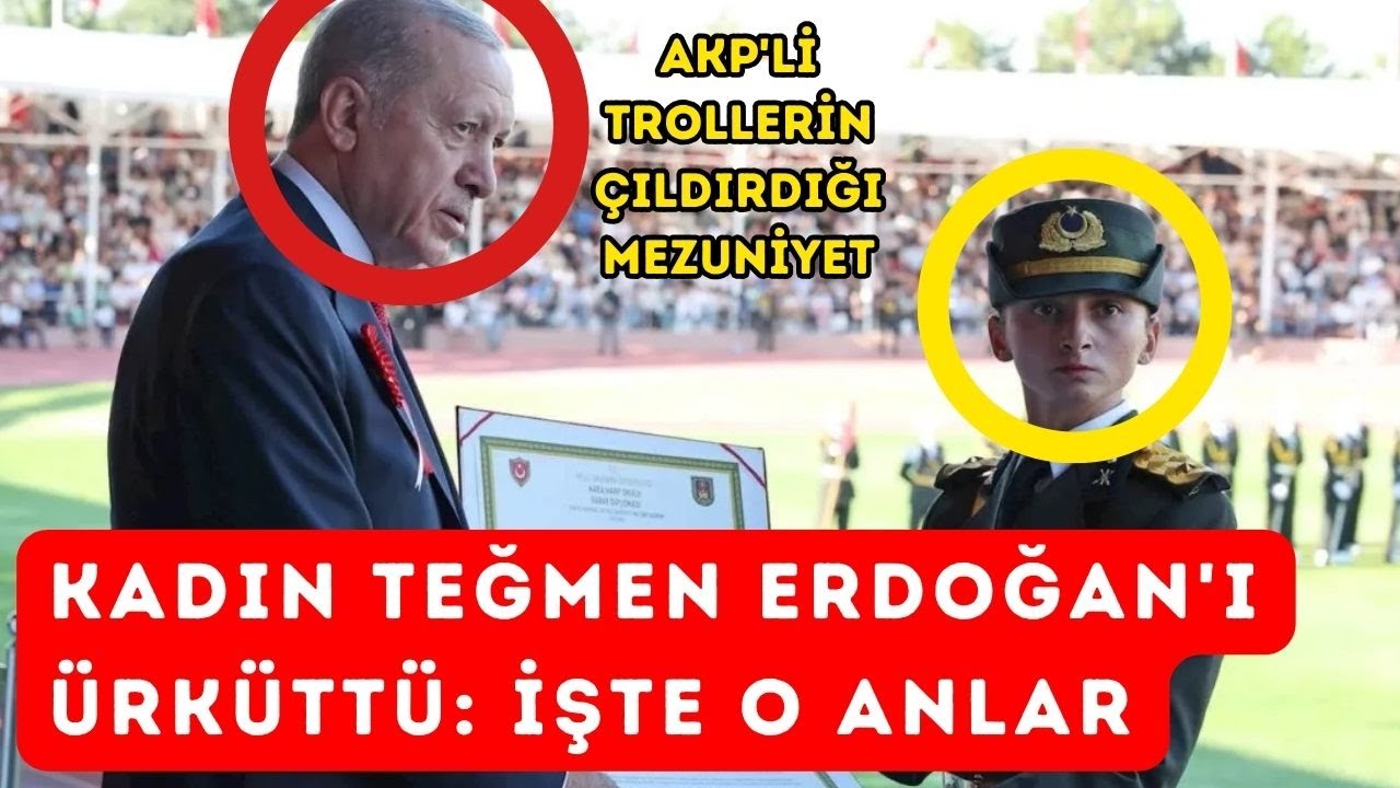 AKP'Lİ TROLLERİN ÇILDIRDIĞI ASKERİ MEZUNİYET! Kadın teğmenin selamı Erdoğan'ı ürküttü: İşte o anlar