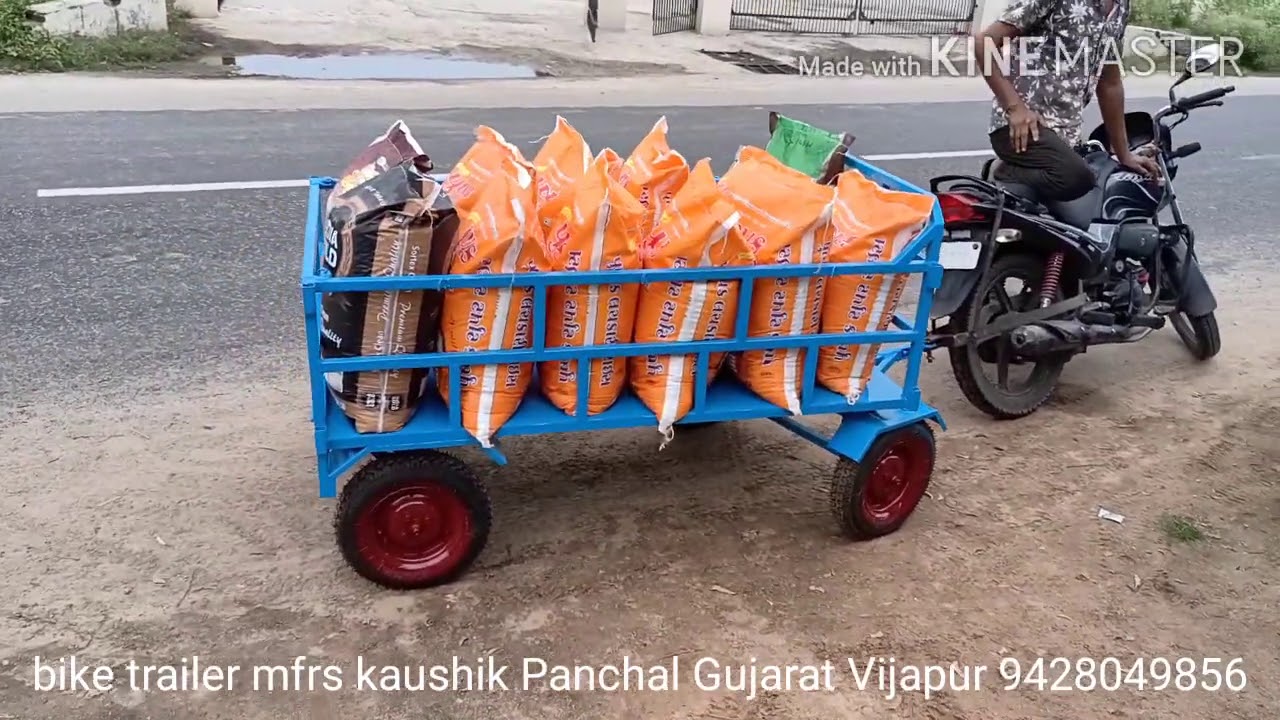 All type bike trailer mfrs by kaushik Panchal Gujarat Vijapur & All india transportation 9428049856