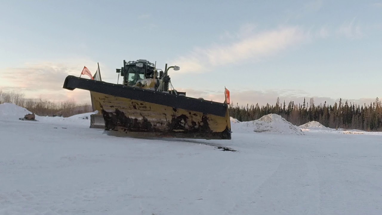 Cat 160AWD-15A Snowplow demo of Capital I Plow/wing & Craig snow-gate