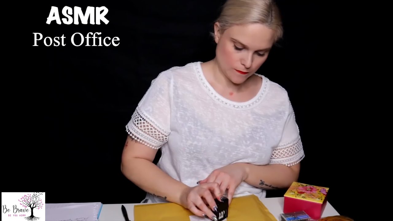 ASMR: A Tingly Post Office Visit - Typing, Writing, Stamping, Paper & Sticky Sounds