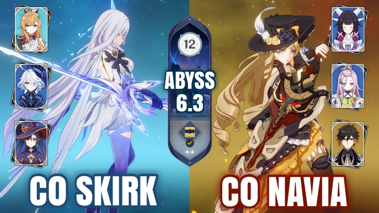 C0R1 Skirk & C0 Navia Lunar Crystallize | NEW Spiral Abyss 6.3 Floor 12 | Genshin Impact