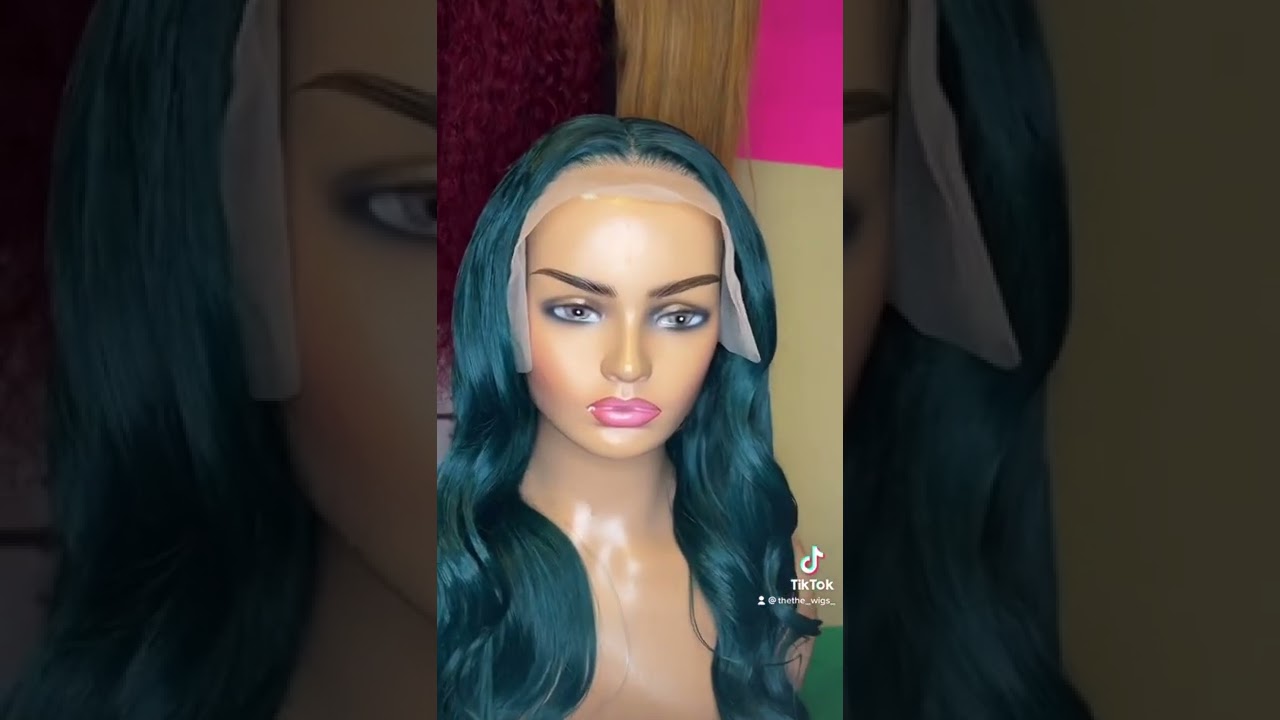 24inch long Dark green wig  Lace Frontal 
