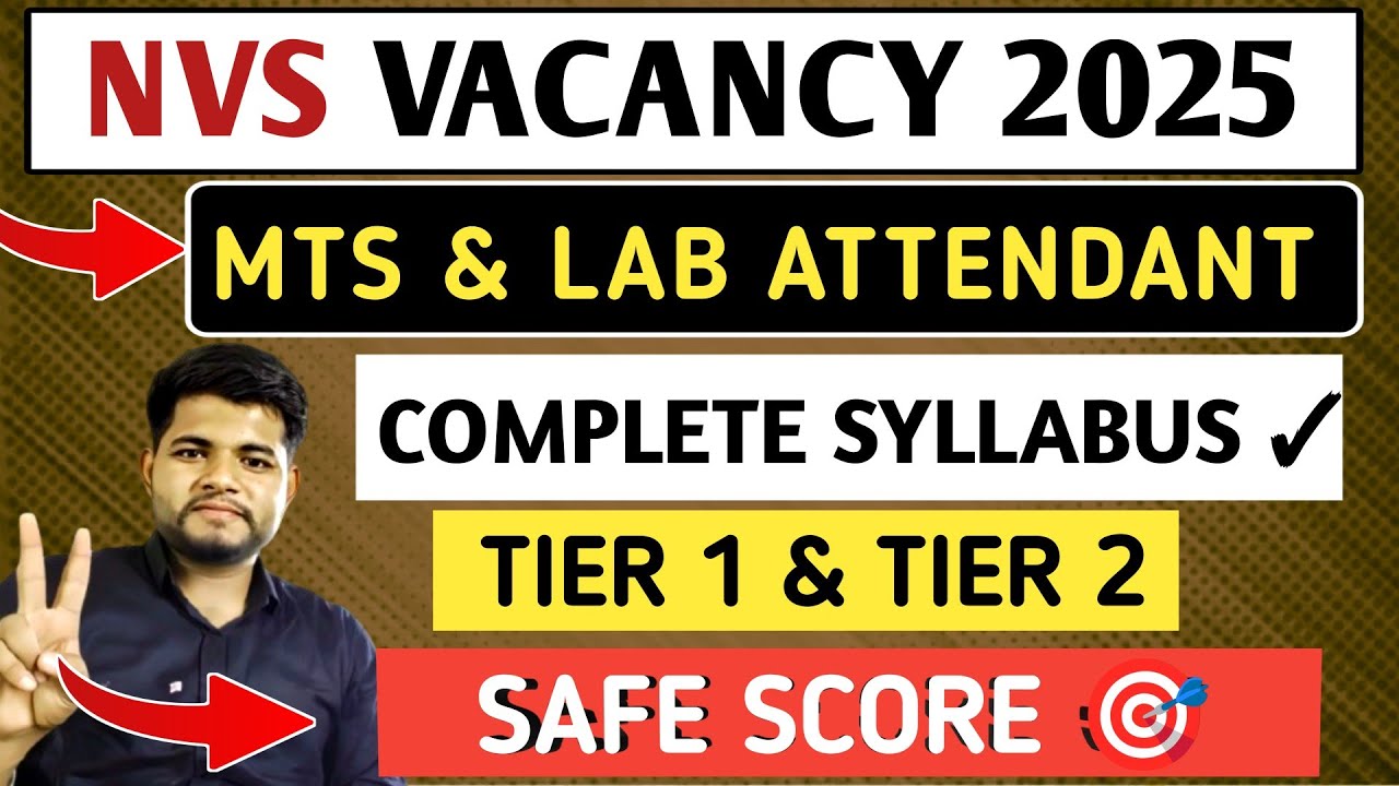 NVS MTS & LAB ATTENDANT SYLLABUS 2025 ✓ SAFE SCORE 🎯 NVS MTS VACANCY 2025 | NVS LAB ATTENDANT 2025