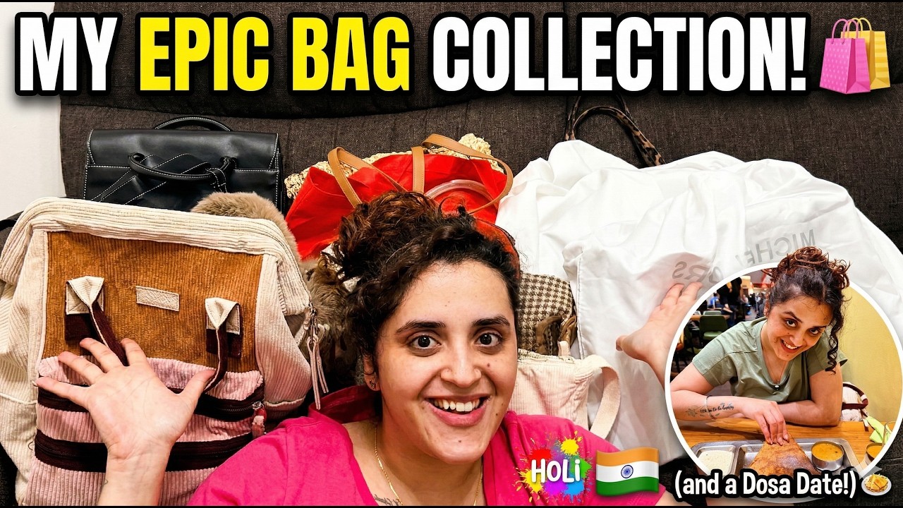 MY HUGE BAG COLLECTION REVEAL! 👜 | Holi Prep & Epic Dosa Date in Germany 🇩🇪