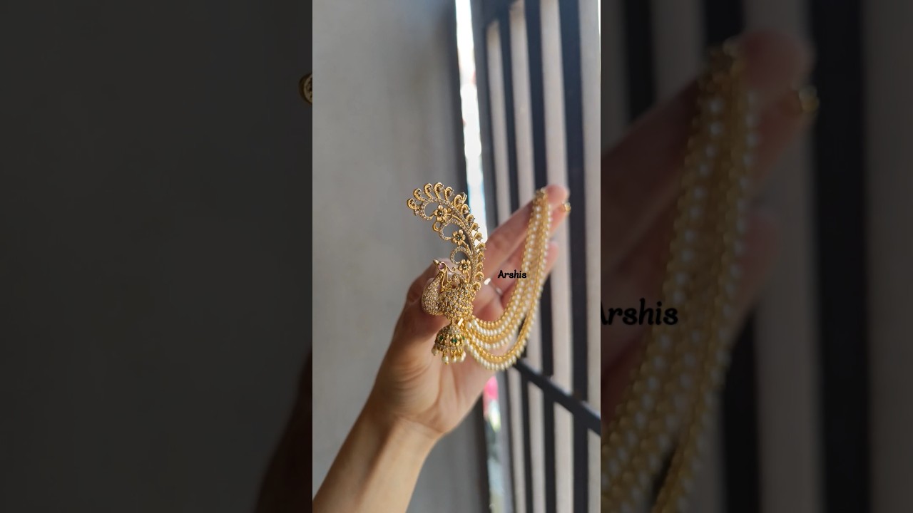 Bridal pearl earcuff  jhumka with pearl layer With matal WA-8754856979 #earcuff #jhumka #earchain
