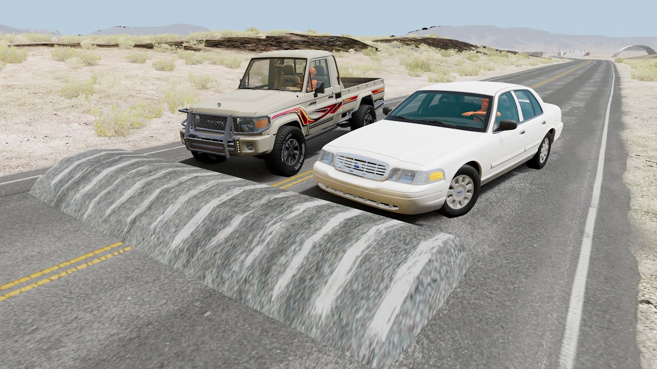 محاكي الحوادث | السرعة فوق المطبات 25# BeamNG drive