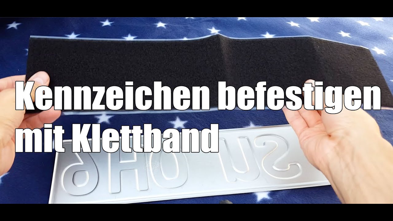 Kennzeichen Nummernschild mit Klettband befestigen