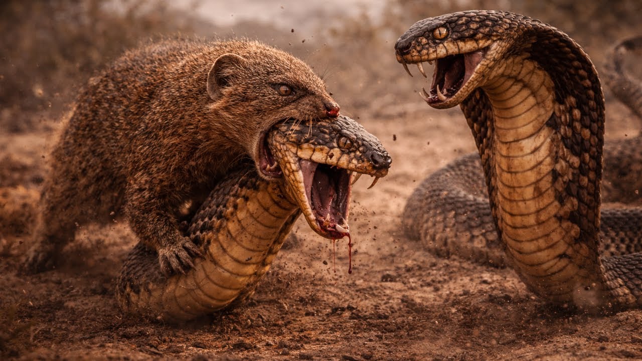 2 Animales SALVAJES Que NO Temen La BATALLA.  MANGOSTA vs COBRA REAL