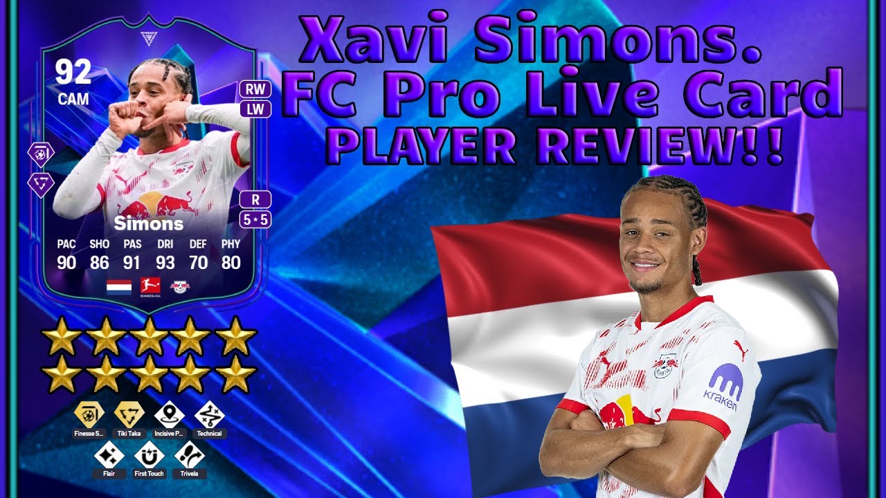 🔥FULLY UPGRADED Pro Live Card 92 Rated Xavi Simons FC PRO Live Player Review! 🔥. FC 25 Ultimate Team
