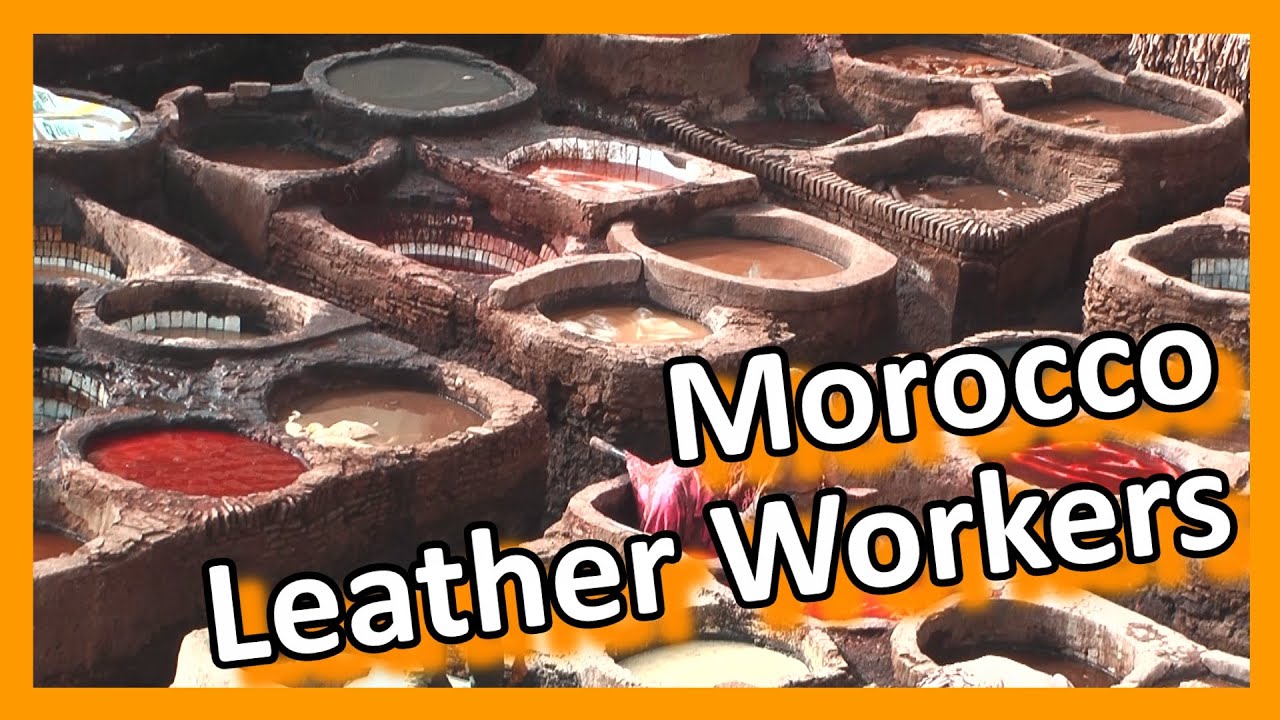 Leather processing craft, Morocco