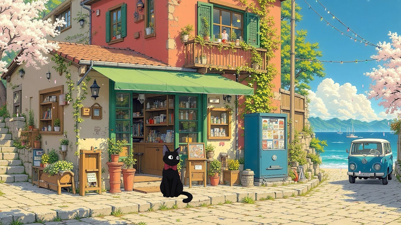 Coffee Shop Lofi by the Sea ☕ Chill Beats for Study, Relax & Stress Relief
